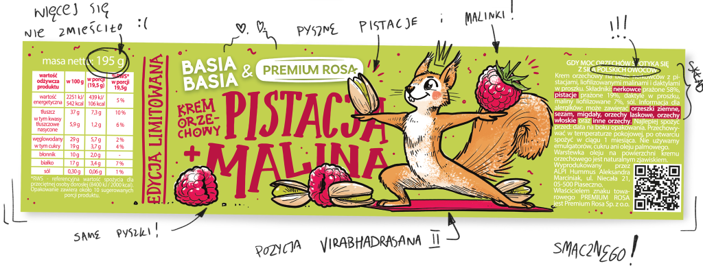 Krem orzechowy pistacja + malina